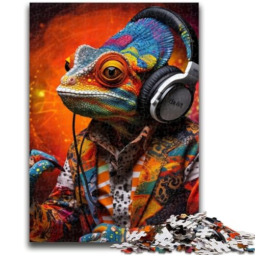 Art Chameleon Puzzle 1000 Teile für Teenager Geschenke, Spielzeug Lernspiele Stressabbau Tolle Geschenke und Spielzeuge (38x26cm) von AADSAZA