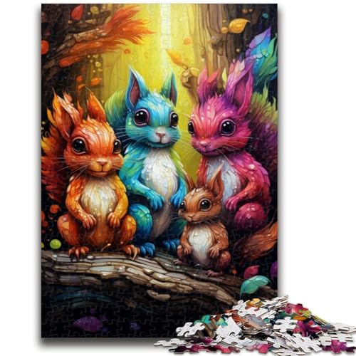 Art Niedliches Eichhörnchen-Puzzle, 1000 Teile, für Teenager, anspruchsvolles Spiel und Familienspiel, Wanddekoration, einzigartige Geburtstags (50x75cm) von AADSAZA