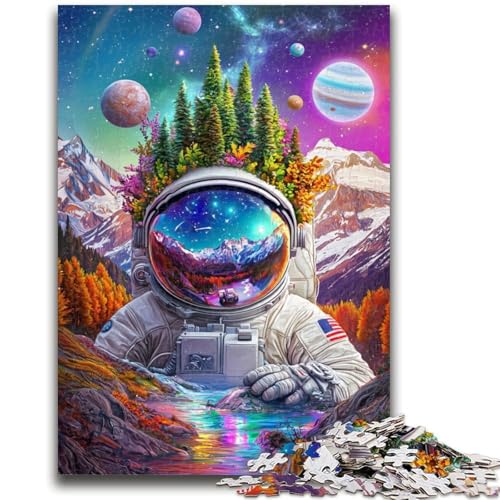 Astronauten-Berge-Puzzle für Teenager, 1000 Teile, anspruchsvoll zu vervollständigen, Aber lustig und humorvoll, mit passendem Poster und Quizblatt (50x75cm) von AADSAZA