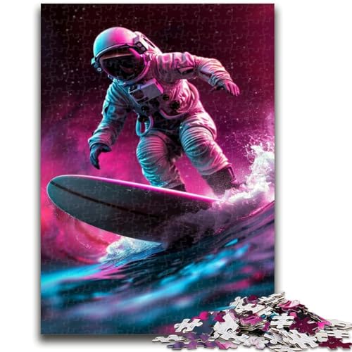 Astronauten-Weltraum-Surfen-Puzzle für Erwachsene, 1000 Teile, Stressabbau, schwierige Herausforderung, gutes Geschenk für die ganze Familie (38x26cm) von AADSAZA