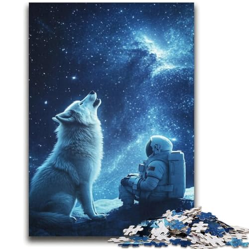 Astronauten- und Wolf-Puzzles für Erwachsene 2000, helfen dem Gehirn, süchtig machendes Spielzeug zu trainieren, um Geduld zu fördern EIN Kunstwerk (70x100cm) von AADSAZA