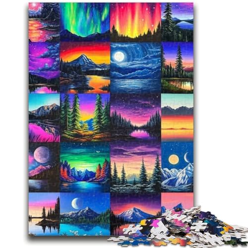 Aurora Collage 1000-teiliges Puzzle für Teenager, Lernspielzeug, ganze Familie (50x75cm) von AADSAZA