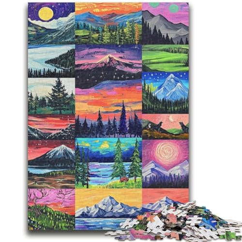 Aurora Collage Puzzles für Erwachsene und Jugendliche, 1000-teiliges Puzzle, anspruchsvolles Spielspielzeug, jedes Teil ist einzigartig – anspruchsvolles Familienspiel (38x26cm) von AADSAZA