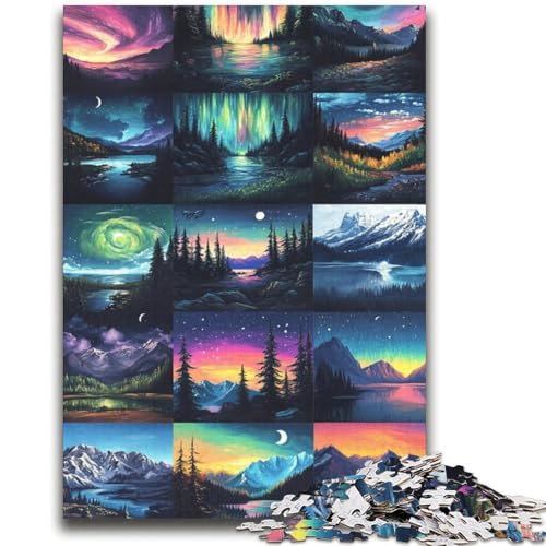 Aurora Collage Puzzles für Erwachsene und Teenager, Puzzle, Spielzeug, Lernspiele, Stressabbau, geeignet als Schreibtischdekoration (70x100cm) von AADSAZA