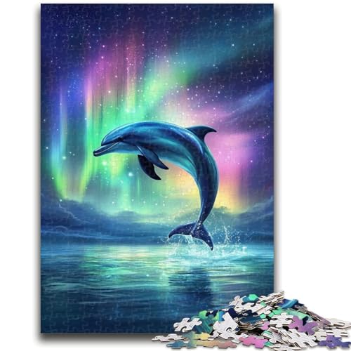 Aurora Dolphin 1000-teiliges Puzzle für Erwachsene und Jugendliche, Stressabbau, Zeitvertreib zu Hause, mit passendem Poster und Quizblatt (50x75cm) von AADSAZA