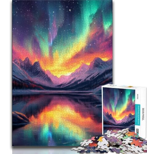 Aurora-Landschaftspuzzle für Erwachsene und Jugendliche, 1000 Teile, Lernspiel, Herausforderungsspielzeug, ganze Familie (75x50cm) von AADSAZA