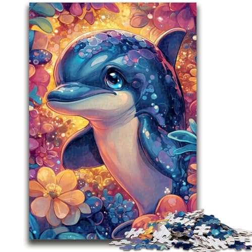 Baby-Delfin-Puzzle, 1000 Teile, für Jugendliche und Erwachsene, Spielzeug, Lernspiele, Stressabbau, tolle Geschenke und Spielzeuge (50x75cm) von AADSAZA
