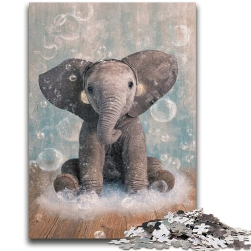 Baby-Elefant-Puzzle, 1000 Teile, für Jugendliche und Erwachsene, Spielzeug, Lernspiele, Stressabbau, tolle Geschenke und Spielzeuge (50x75cm) von AADSAZA