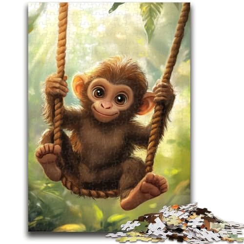 Baby Monkey 1000-teiliges Puzzle für Erwachsene und Jugendliche, Quizspiel, Wanddekoration, einzigartige Geburtstags (50x75cm) von AADSAZA