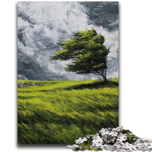 Bäume auf der Wiese, Puzzle für Erwachsene und Teenager, Puzzle, Spielzeug, Lernspiele, Stressabbau, tolle Geschenke und Spielzeuge (38x26cm) von AADSAZA