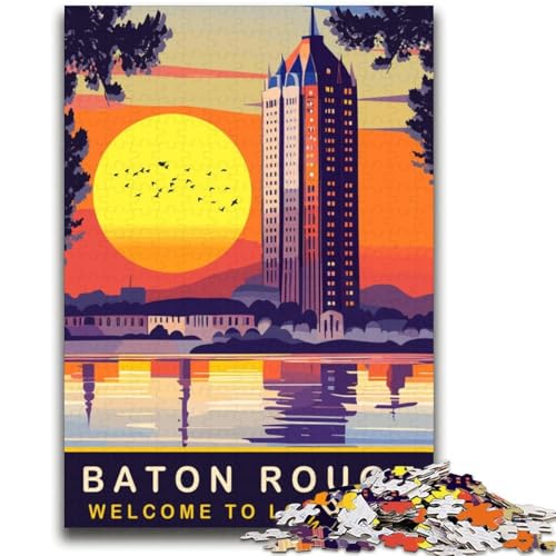 Baton Rouge Waterfront Puzzle für Erwachsene, 2000-teiliges Puzzle, Denkspiel, Wanddekoration, einzigartige Geburtstags (70x100cm) von AADSAZA