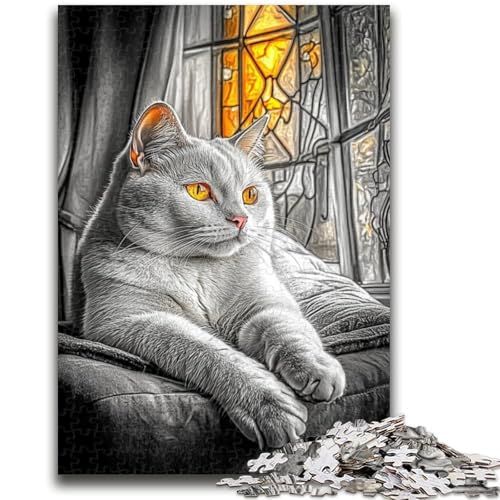 Bauernhof-Katzen-Puzzle 1000 Teile für Teenager-Geschenke, Spielzeug, Lernspiele, Stressabbau, tolle Geschenke und Spielzeuge (50x75cm) von AADSAZA