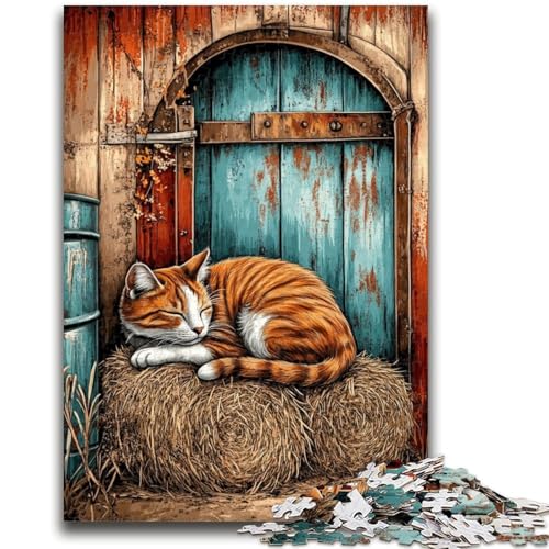 Bauernhofkatze, 1000-teiliges Puzzle für Erwachsene und Jugendliche, Spielzeug, Lernspiele, Stressabbau, geeignet als Schreibtischdekoration (50x75cm) von AADSAZA