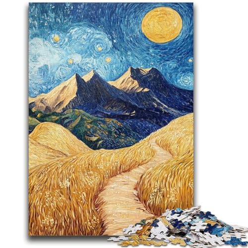 Berggemälde von Van Gogh, Puzzle für Erwachsene, 1000 Teile, schwierig, Lernspielzeug, Familienspiele mit passendem Poster und Quizblatt (38x26cm) von AADSAZA