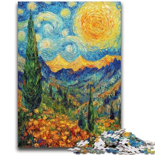 Berggemälde von Van Gogh, Puzzle für Teenager, 1000 Teile, anspruchsvolles Spiel, Geschenke für die ganze Familie (50x75cm) von AADSAZA