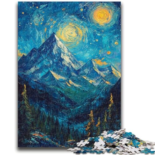 Berggemälde von Van Gogh, Puzzles für Teenager, dekomprimierendes intellektuelles Lernspielzeug, geeignet als Schreibtischdekoration (50x75cm) von AADSAZA
