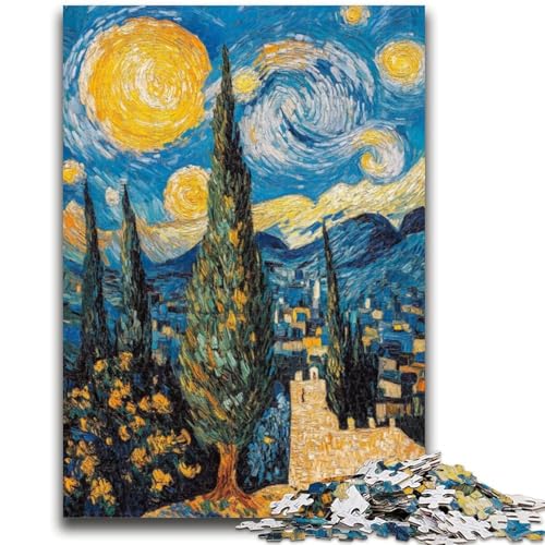 Berggemälde von Van Gogh, Puzzles für Teenager, dekomprimierendes intellektuelles Lernspielzeug, geeignet als Schreibtischdekoration (50x75cm) von AADSAZA