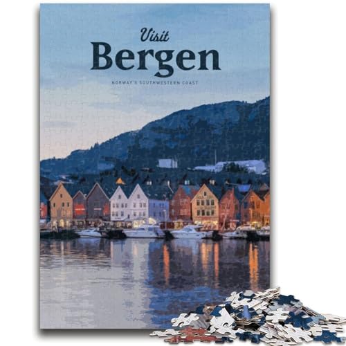 Besuchen Sie Bergen, 1000-teiliges Puzzle für Teenager, Geschenke, Lernspiele, Heimdekoration, als Geschenk für die ganze Familie (50x75cm) von AADSAZA