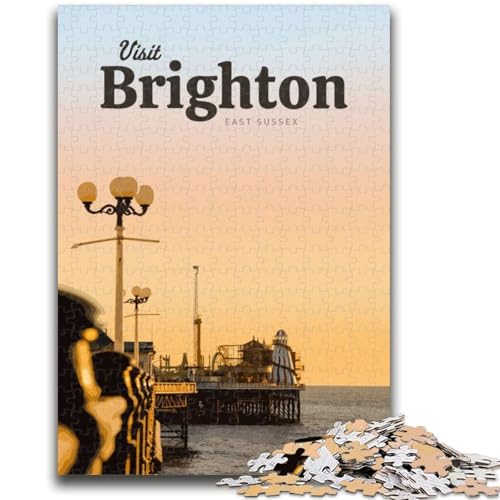 Besuchen Sie Brighton, 1000-teiliges Puzzle für Erwachsene und Jugendliche, Quizspiel, Wanddekoration, einzigartige Geburtstags (50x75cm) von AADSAZA