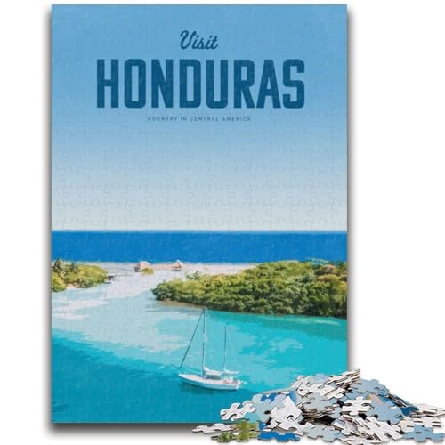 Besuchen Sie Honduras, 1000-teiliges Puzzle für Erwachsene und Jugendliche, Quizspiel, Wanddekoration, einzigartige Geburtstags (50x75cm) von AADSAZA