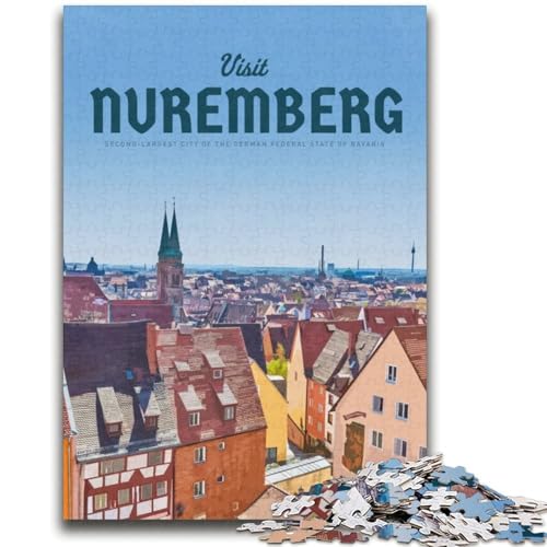 Besuchen Sie Nürnberg, 2000-teiliges Puzzle, anspruchsvolles Spiel und Familienspiel, Wanddekoration, einzigartige Geburtstags (70x100cm) von AADSAZA