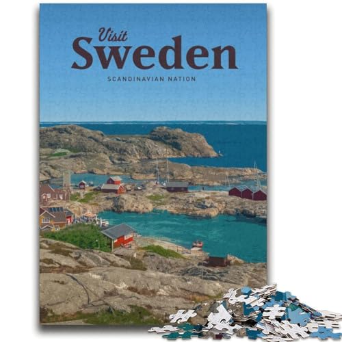Besuchen Sie Schweden, 2000-teiliges Puzzle für Erwachsene, Geschenke, dekomprimierendes intellektuelles Lernspielzeug, tolle Geschenke und Spielzeuge (70x100cm) von AADSAZA