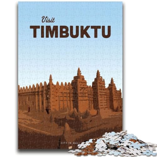 Besuchen Sie Timbuktu, 1000-teiliges Puzzle für Erwachsene und Jugendliche, Quizspiel, Wanddekoration, einzigartige Geburtstags (50x75cm) von AADSAZA