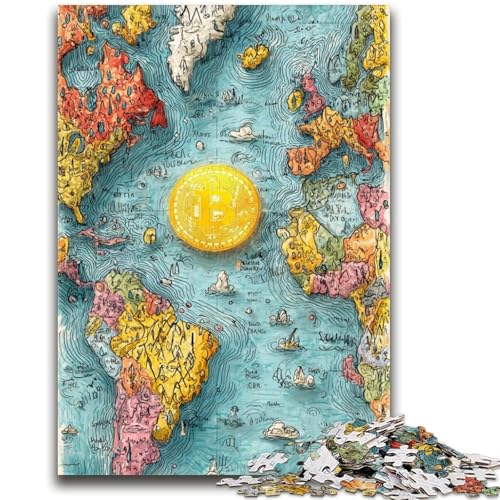 Bitcoin-Logo-Puzzle 1000 Teile für Teenager, Geschenke, Spielzeug, Lernspiele, Stressabbau, tolle Geschenke und Spielzeuge (38x26cm) von AADSAZA