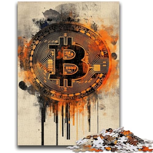 Bitcoin-Logo-Puzzle 1000 Teile für Teenager-Geschenke, Spielzeug, Lernspiele, Stressabbau, tolle Geschenke und Spielzeuge (50x75cm) von AADSAZA
