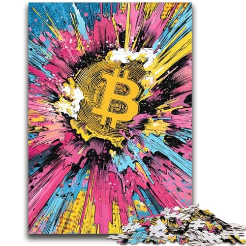 Bitcoin-Logo-Puzzle 1000 Teile für Teenager-Geschenke, Spielzeug, Lernspiele, Stressabbau, tolle Geschenke und Spielzeuge (50x75cm) von AADSAZA