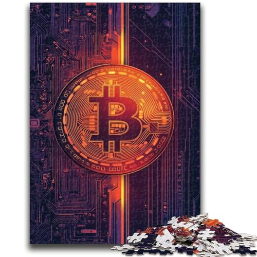 Bitcoin-Logo-Puzzle für Teenager, 1000-teiliges Puzzle, Stressabbau, schwierige Herausforderung, stärkt die Liebe zwischen Paaren (38x26cm) von AADSAZA
