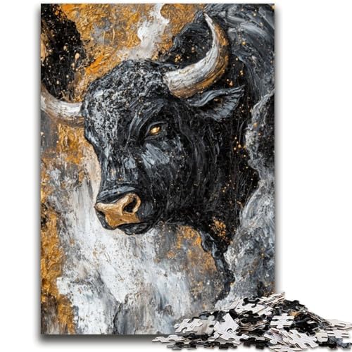 Black Gold Bull Puzzle für Erwachsene 1000 Teile Puzzle, Denkspiel Wanddekoration Einzigartige Geburtstags (50x75cm) von AADSAZA