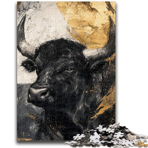Black Gold Bull Puzzle für Erwachsene 1000 Teile Puzzle, Denkspiel Wanddekoration Einzigartige Geburtstags (50x75cm) von AADSAZA