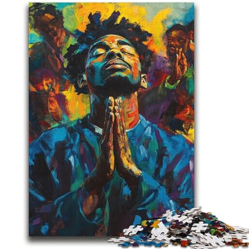 Black Man Puzzles für Erwachsene und Teenager, anspruchsvolles Spiel und Familienspiel, ganze Familie (70x100cm) von AADSAZA