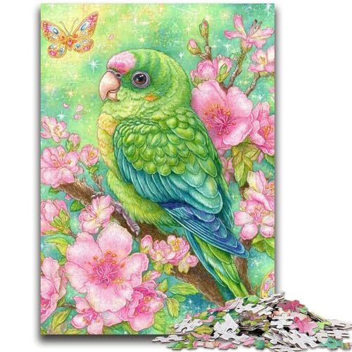 Blumen-Papagei, 1000-teiliges Puzzle für Erwachsene und Jugendliche, Spielzeug, Lernspiele, Stressabbau, Wunschliste mit Weihnachtsmann (38x26cm) von AADSAZA
