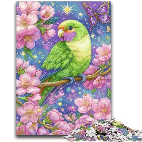Blumen-Papagei-Puzzle 1000 Teile für Erwachsene und Jugendliche, Spielzeug, Lernspiele, Stressabbau, Wunschliste mit Weihnachtsmann (38x26cm) von AADSAZA