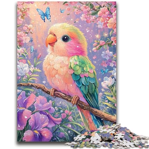 Blumen-Papagei-Puzzle 1000 Teile für Teenager-Geschenke, Lernspiele, Wanddekoration, einzigartige Geburtstags (38x26cm) von AADSAZA