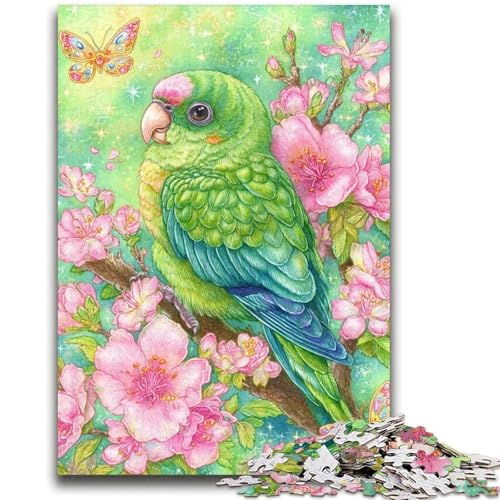 Blumen-Papagei-Puzzle für Teenager, 2000 Teile, Zeitvertreib zu Hause mit vollständig ineinandergreifenden, zufällig geformten Teilen (70x100cm) von AADSAZA