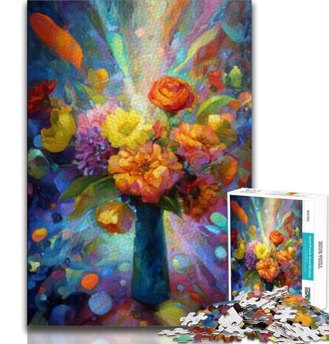 Blumen in Einer Vase, Mal-Puzzle für Erwachsene und Teenager, Puzzle, Herausforderung für die Gehirnintelligenz, süchtig machendes Spielzeug für die Heimdekoration (75x50cm) von AADSAZA