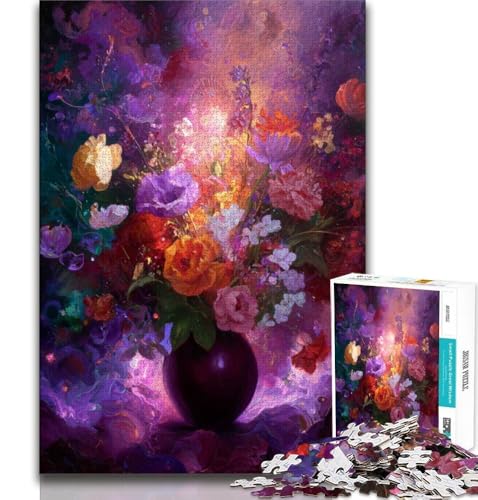 Blumen in Einer Vase, Mal-Puzzles für Erwachsene, Lernspielzeug, Familienspiele mit passendem Poster und Quizblatt (75x50cm) von AADSAZA
