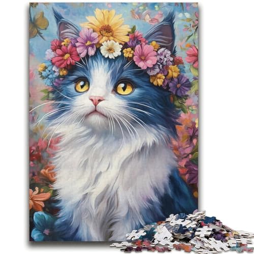 Blumen und Katzen, 2000-teiliges Puzzle für Teenager, Lernspiele, Heimdekoration, Künstlersammlung, bildende Kunst (70x100cm) von AADSAZA