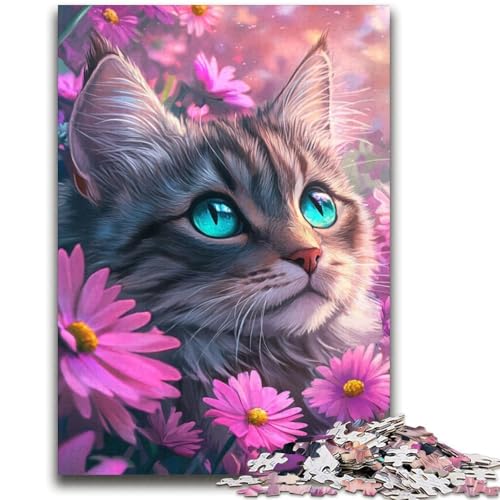 Blumen- und Katzen-Puzzle, 2000 Teile, Geschenk für Teenager, anspruchsvoll zu vervollständigen, Aber unterhaltsames und humorvolles Lernspiel zum Geburtstag (70x100cm) von AADSAZA