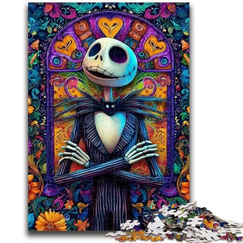 Blumen- und Totenkopf-Puzzle für Erwachsene, 1000 Teile, Stressabbau, Zeitvertreib zu Hause, mit passendem Poster und Quizblatt (50x75cm) von AADSAZA