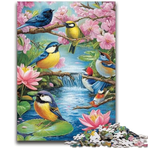 Blumen- und Vogelwelt-Puzzle 1000 Teile für Erwachsene und Jugendliche, Spielzeug, Lernspiele, Stressabbau, tolle Geschenke und Spielzeuge (38x26cm) von AADSAZA