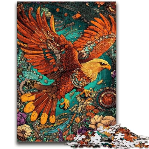 Blumenadler-Puzzle für Teenager, 1000 Teile, anspruchsvolles Spiel und Familienspiel mit vollständig ineinandergreifenden, zufällig geformten Teilen (38x26cm) von AADSAZA