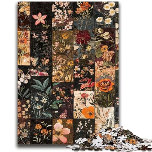 Blumencollage-Puzzles für Erwachsene und Jugendliche, anspruchsvolles Spiel und Familienspiel, ganze Familie (38x26cm) von AADSAZA
