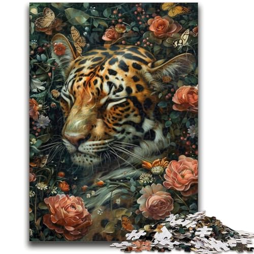 Blumentiger-Puzzles für Erwachsene und Jugendliche, anspruchsvolles Spiel und Familienspiel, ganze Familie (38x26cm) von AADSAZA