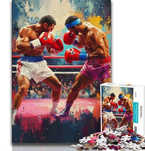 Boxer Battle 1000-teiliges Puzzle für Erwachsene und Jugendliche, Lernspielzeug, lustige Familienspiele, einzigartige Heimdekoration (38x26cm) von AADSAZA