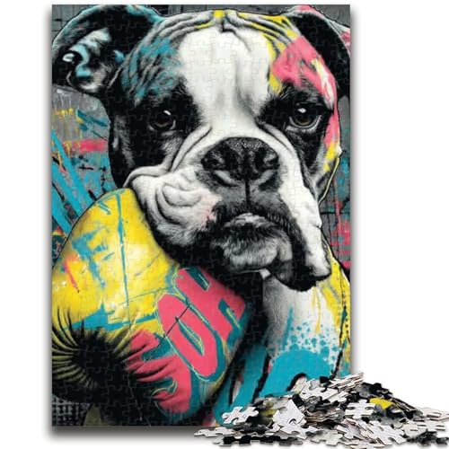 Boxer-Hunde-Puzzle 1000 Teile für Teenager-Geschenke, anspruchsvolles Spiel und Familienspiel, Wanddekoration, einzigartige Geburtstags (50x75cm) von AADSAZA