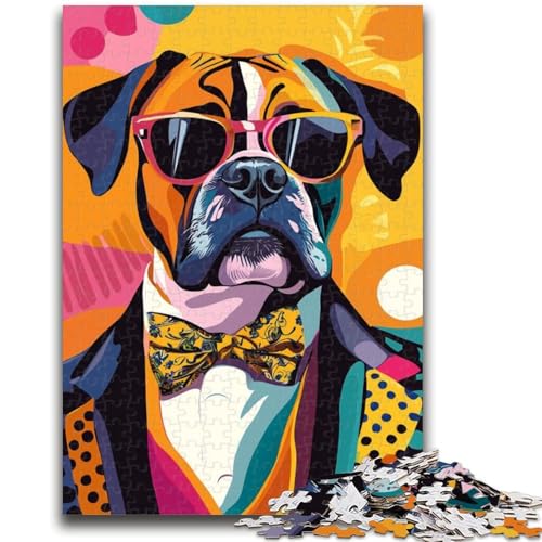 Boxer-Hunde-Puzzle für Erwachsene, 1000 Teile, Familienspiel zum Stressabbau, schwierige Herausforderung, tolle Geschenke und Spielzeuge (50x75cm) von AADSAZA